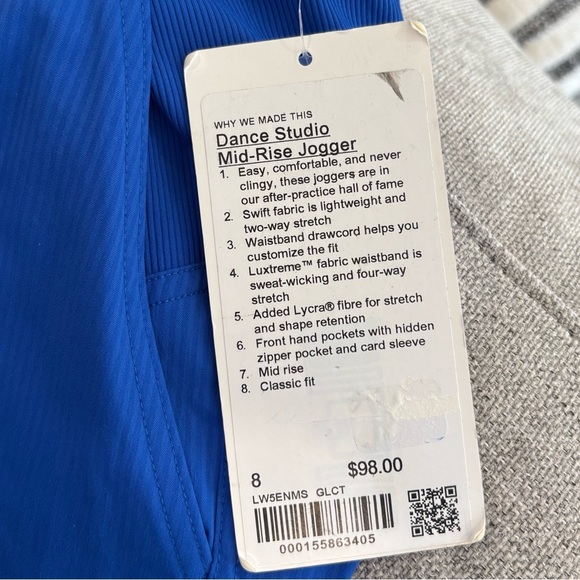 NWT Lululemon Dance Studio Mid Rise Joggers In Galactic Cobalt Size 8 - Picture 5 of 8